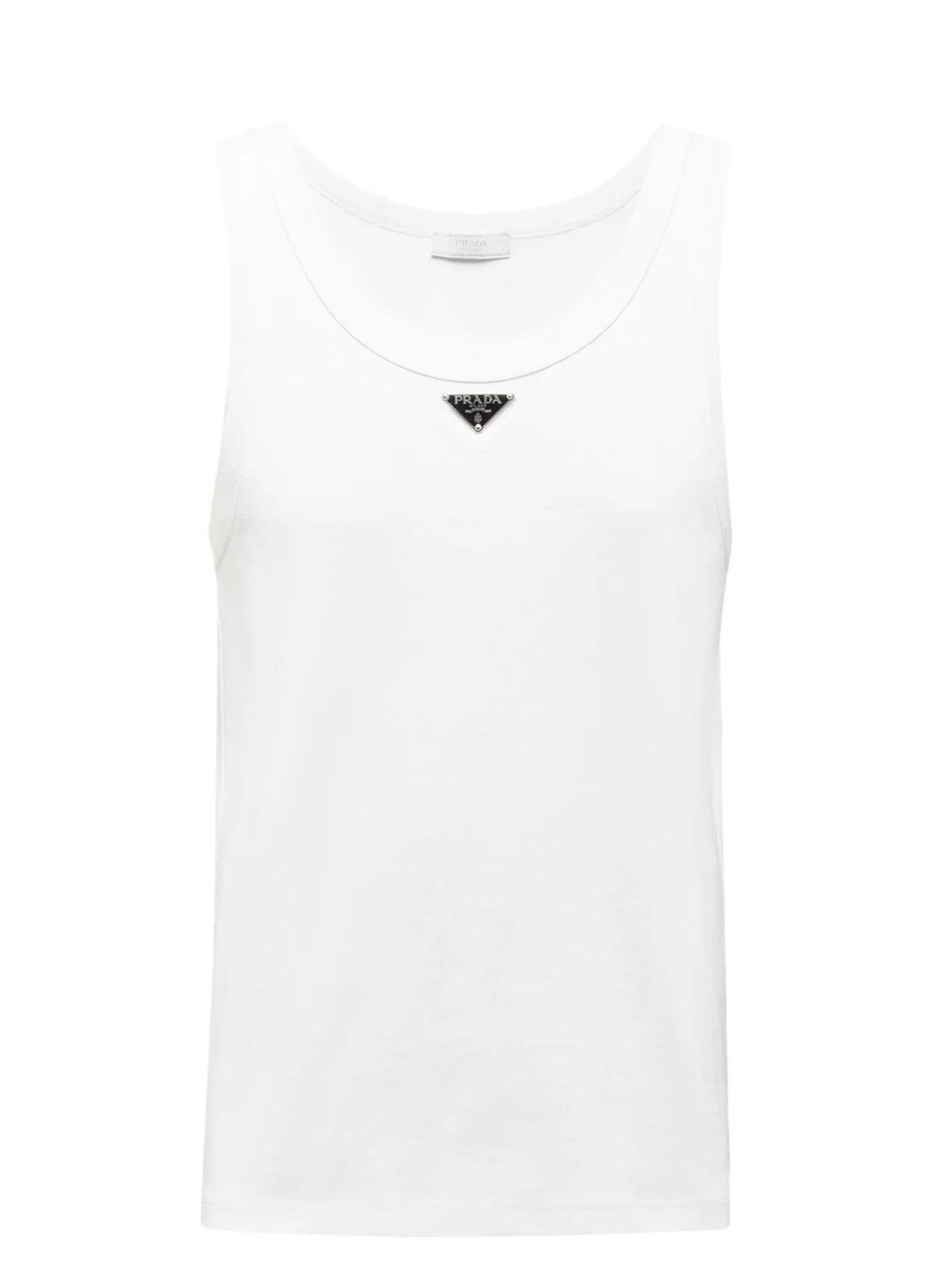 Prada Ribbed Knit Jersey Tank Top