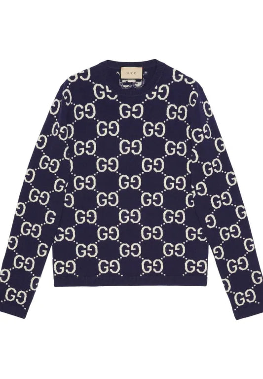 Gucci GG All Over Crewneck Blue